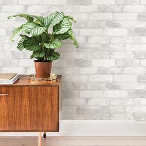 Loft White Brick Textured Peel & Stick
Vinyl Strippable Wallpaper
